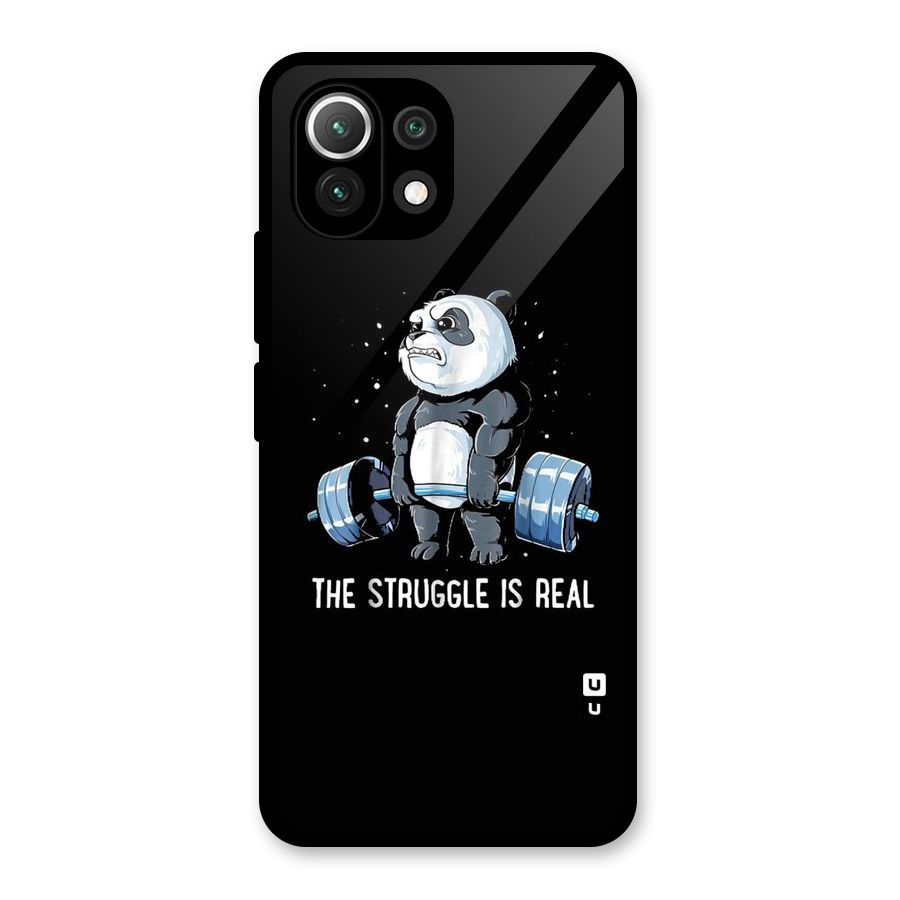 Struggle is Real Panda Glass Back Case for Mi 11 Lite