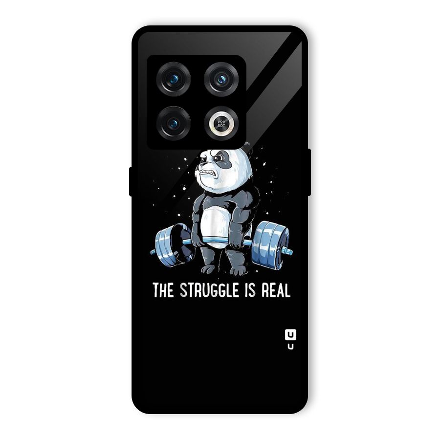 Struggle is Real Panda Glass Back Case for OnePlus 10 Pro 5G