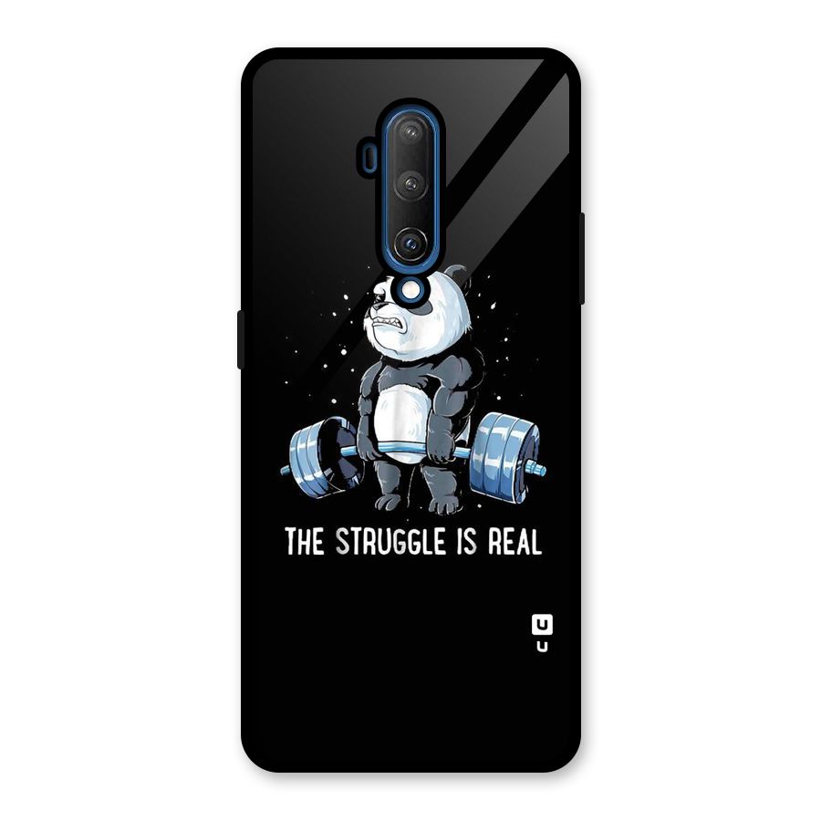 Struggle is Real Panda Glass Back Case for OnePlus 7T Pro