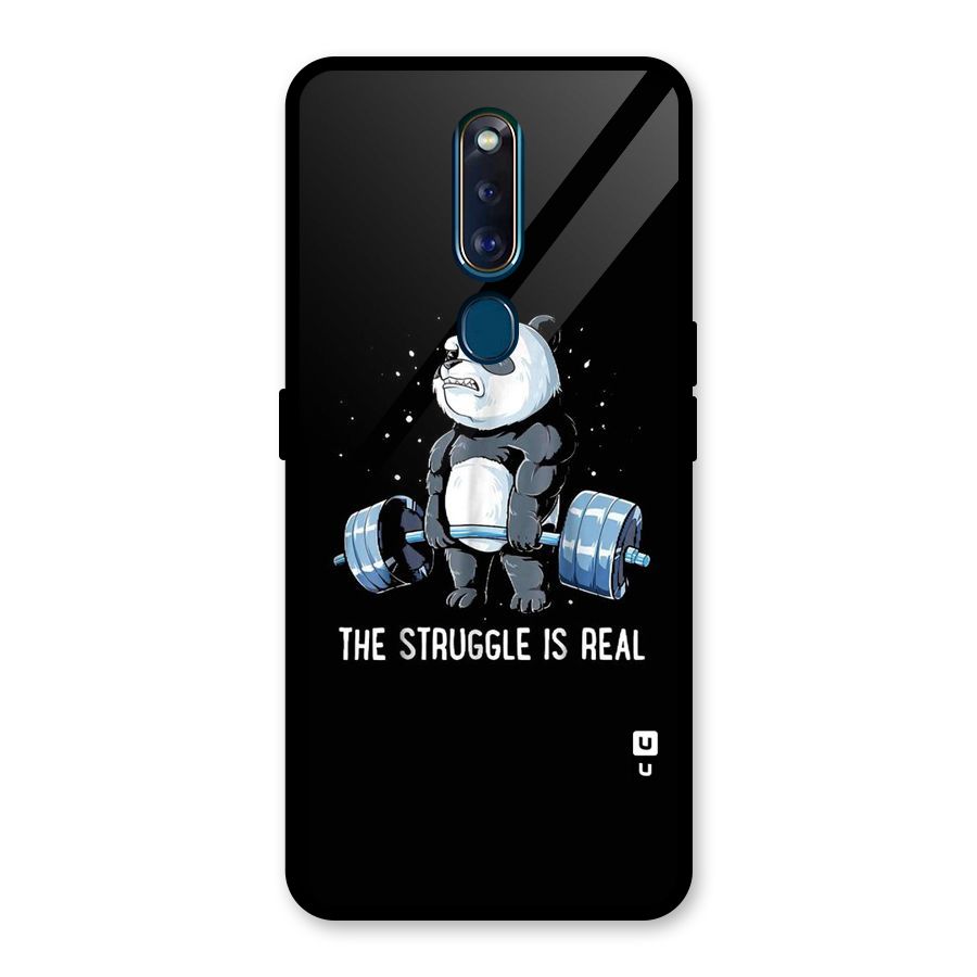 Struggle is Real Panda Glass Back Case for Oppo F11 Pro