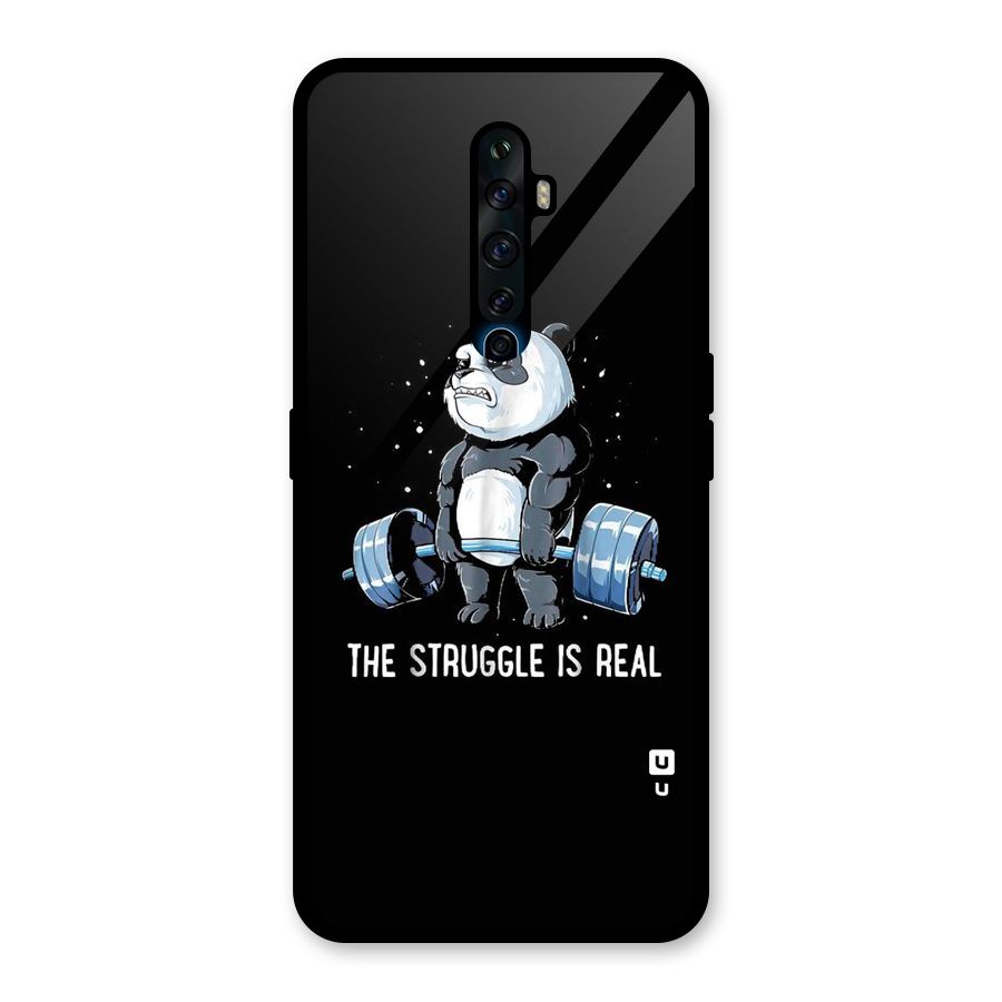 Struggle is Real Panda Glass Back Case for Oppo Reno2 F