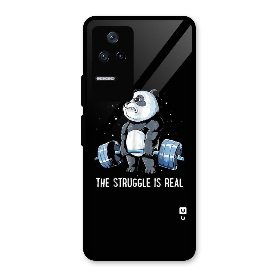 Struggle is Real Panda Glass Back Case for Poco F4 5G