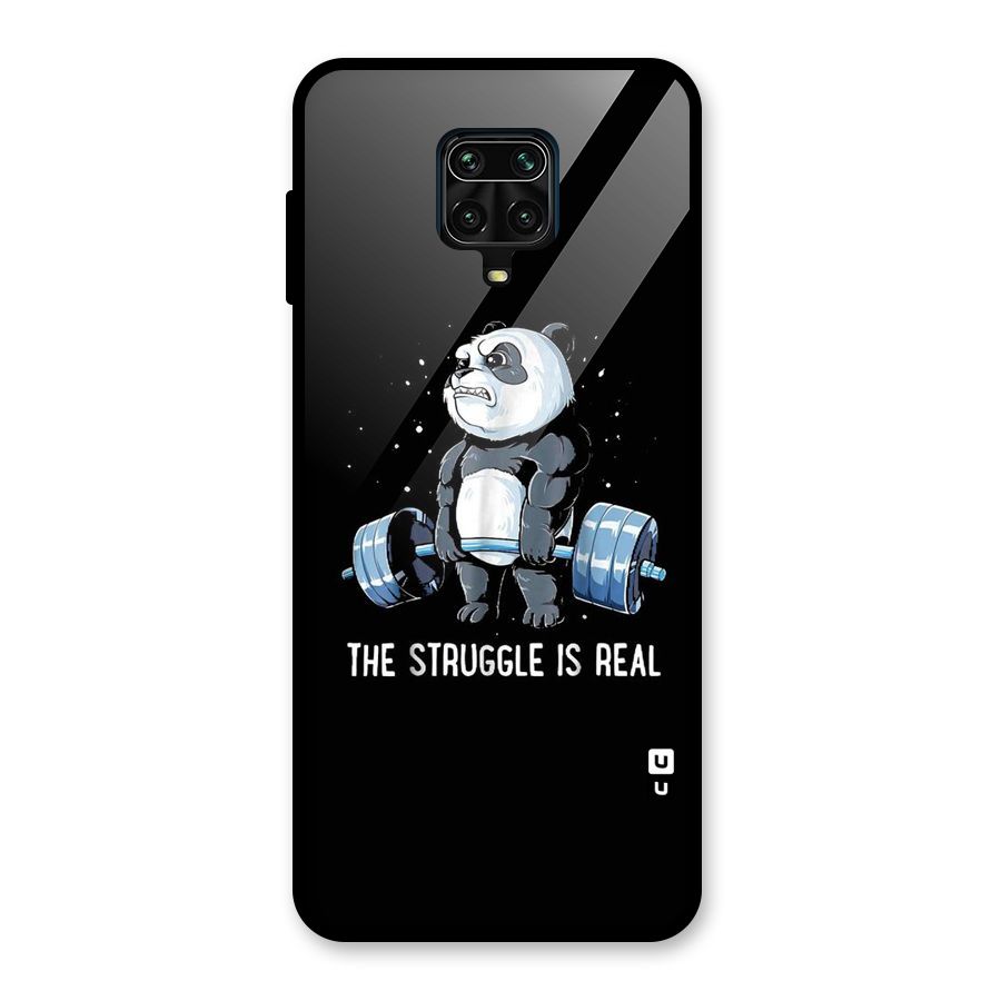 Struggle is Real Panda Glass Back Case for Poco M2 Pro