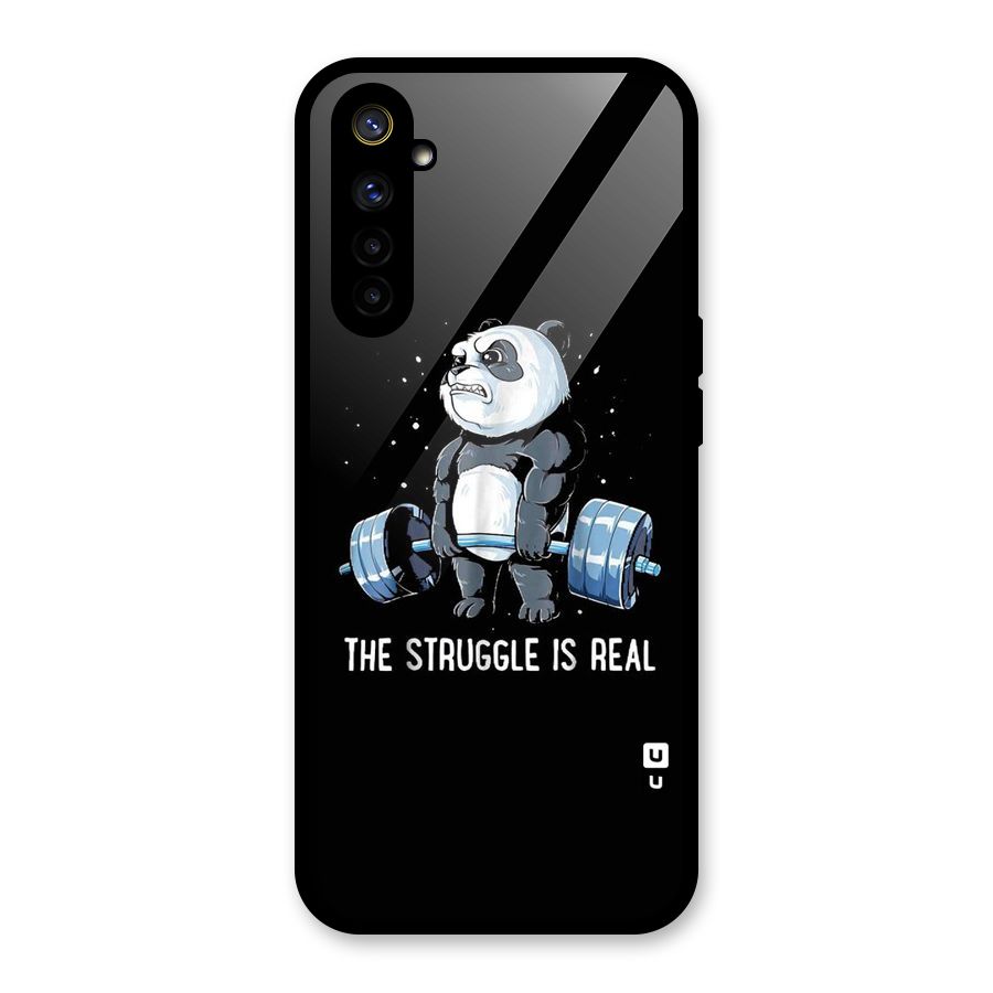 Struggle is Real Panda Glass Back Case for Realme 6