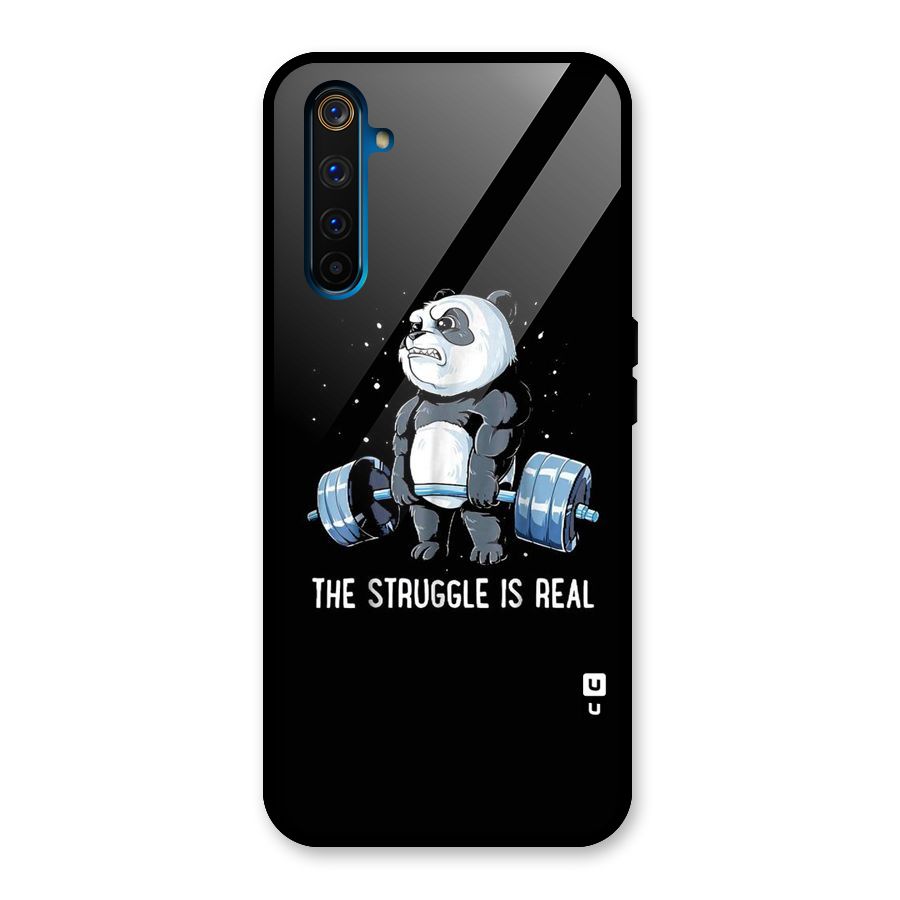 Struggle is Real Panda Glass Back Case for Realme 6 Pro