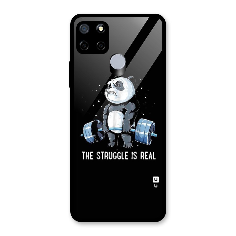 Struggle is Real Panda Glass Back Case for Realme C12