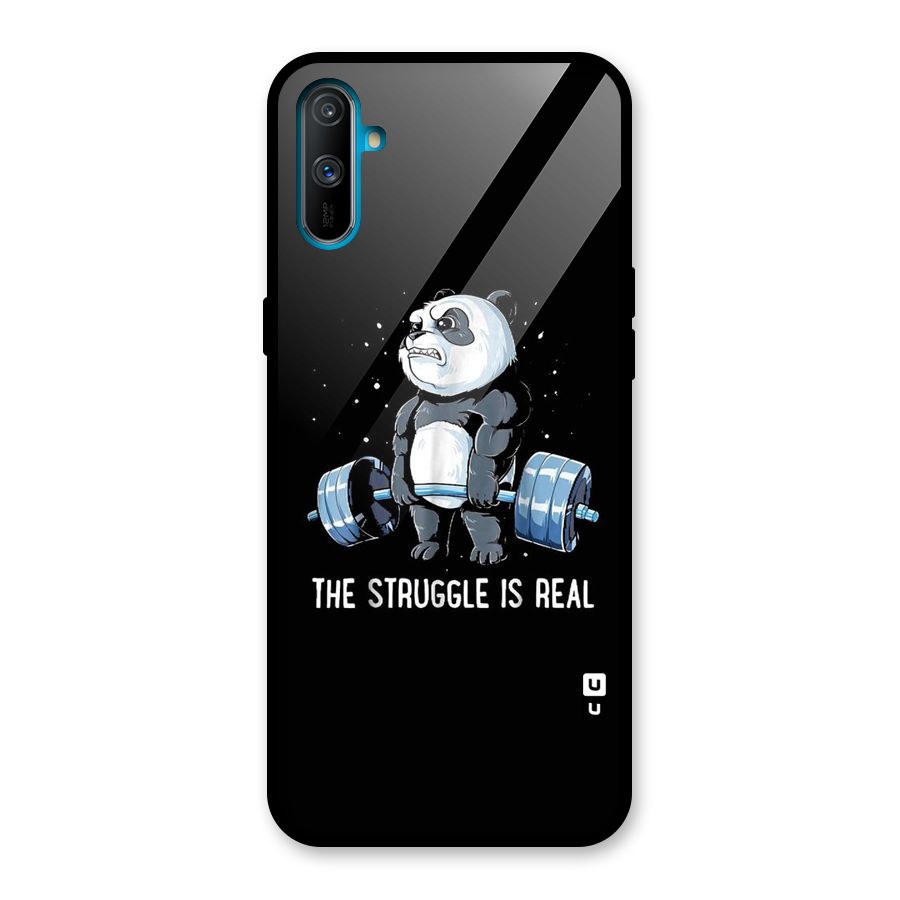 Struggle is Real Panda Glass Back Case for Realme C3