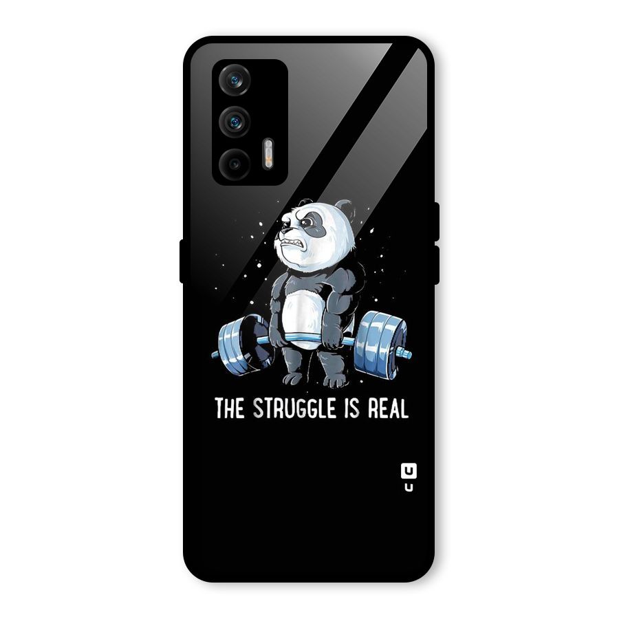 Struggle is Real Panda Glass Back Case for Realme X7 Max