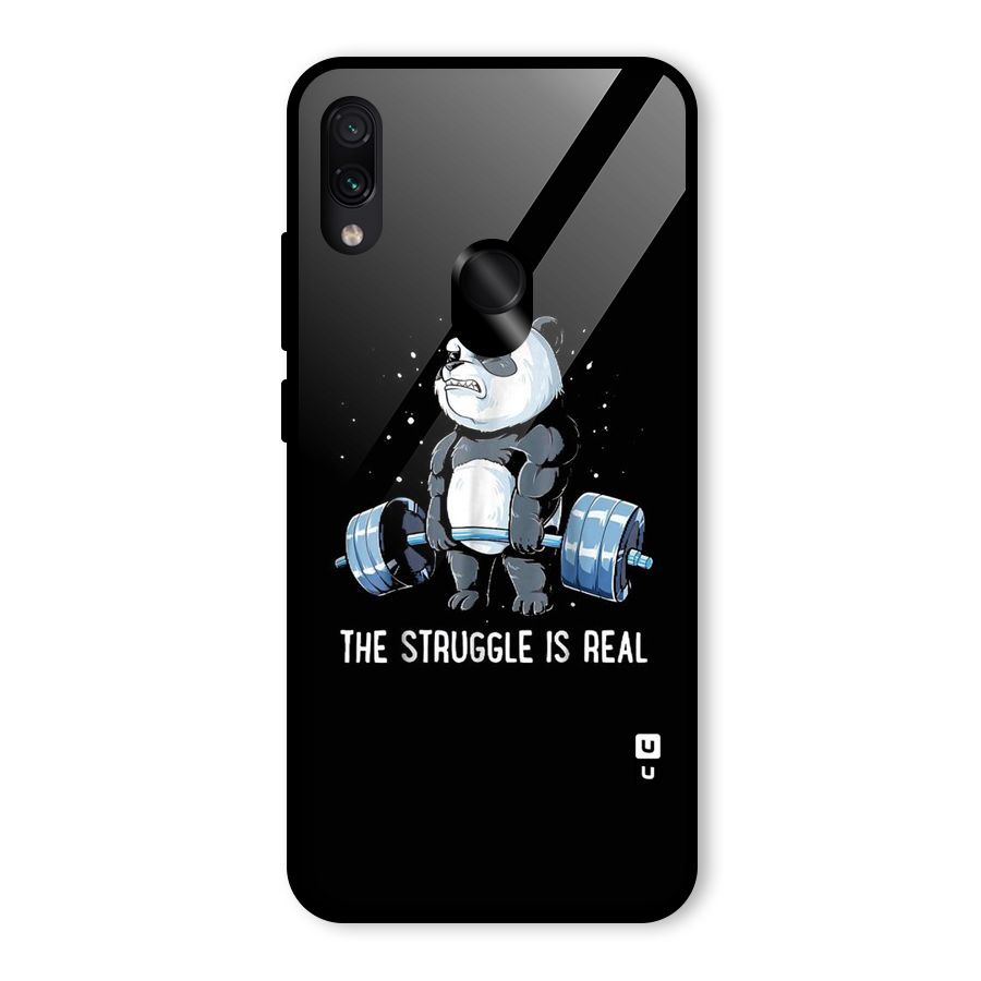 Struggle is Real Panda Glass Back Case for Redmi Note 7