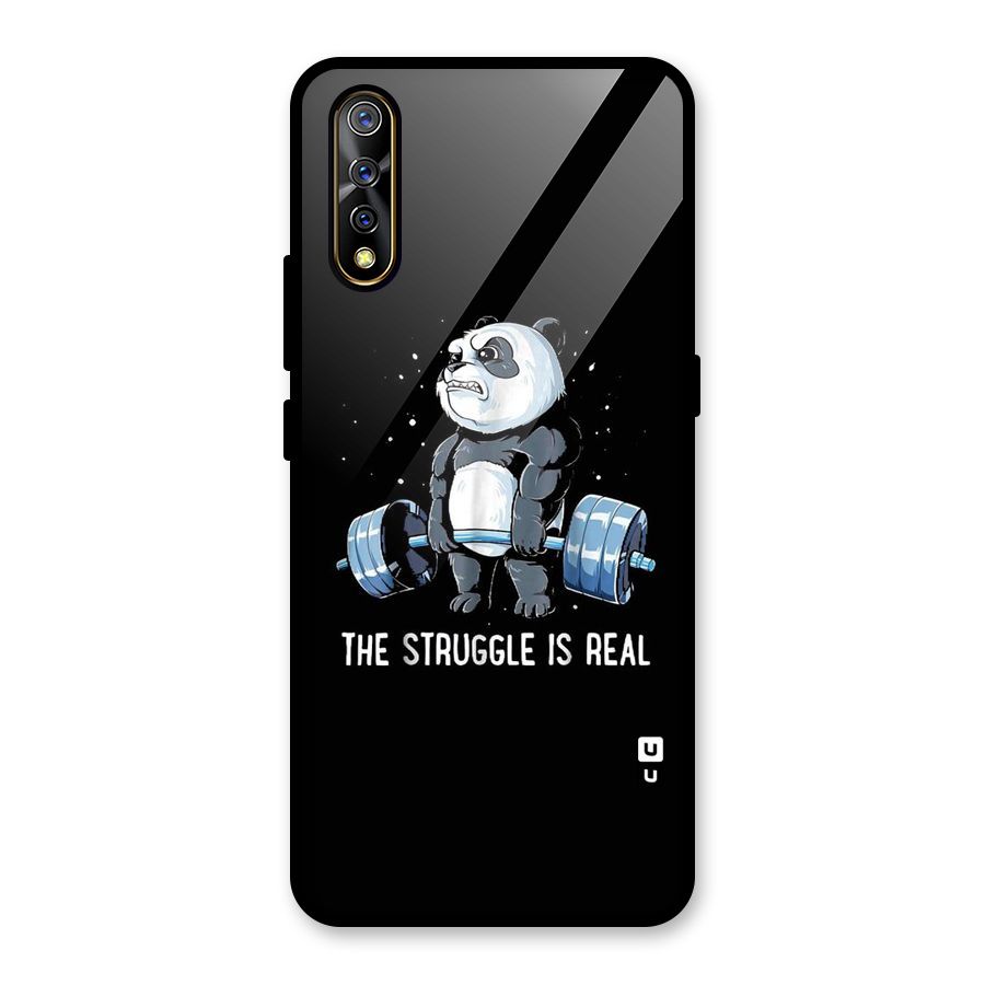 Struggle is Real Panda Glass Back Case for Vivo S1