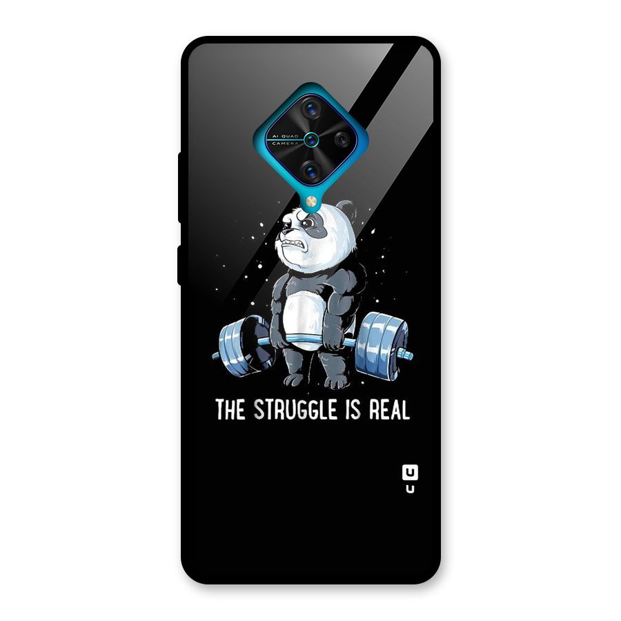 Struggle is Real Panda Glass Back Case for Vivo S1 Pro