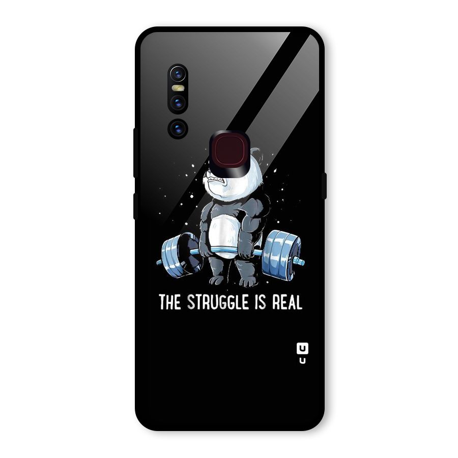 Struggle is Real Panda Glass Back Case for Vivo V15