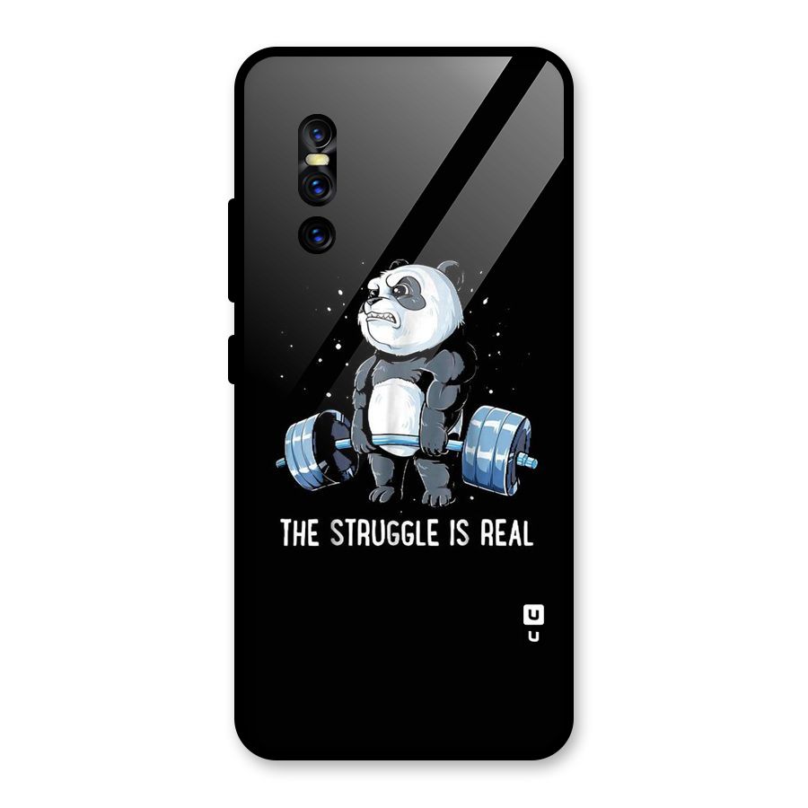Struggle is Real Panda Glass Back Case for Vivo V15 Pro