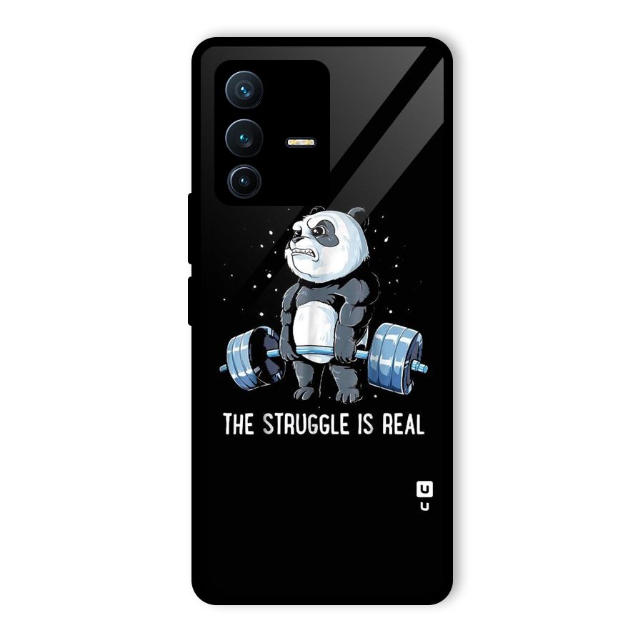 Struggle is Real Panda Glass Back Case for Vivo V23 Pro