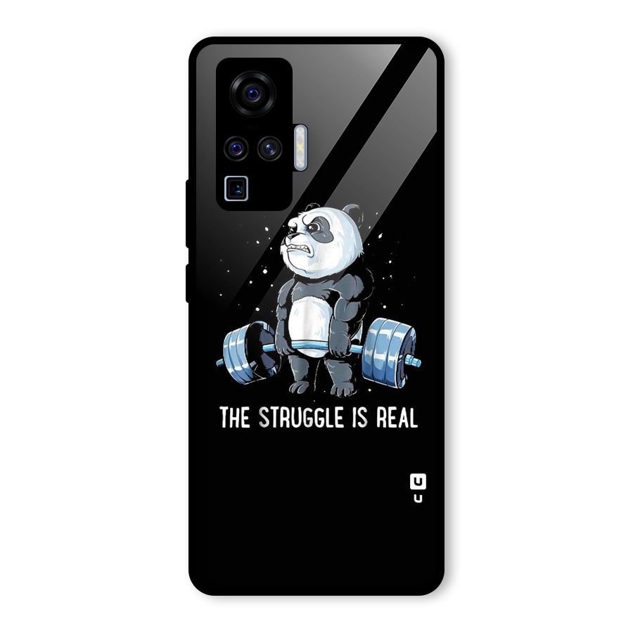 Struggle is Real Panda Glass Back Case for Vivo X50 Pro