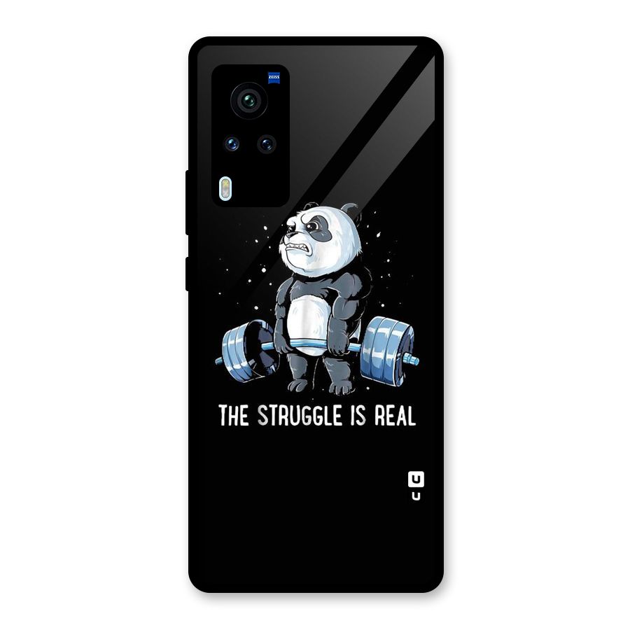 Struggle is Real Panda Glass Back Case for Vivo X60 Pro