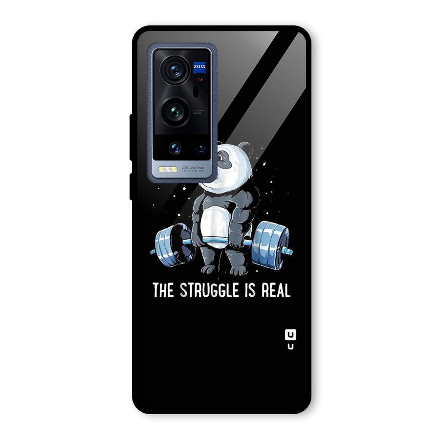 Struggle is Real Panda Glass Back Case for Vivo X60 Pro Plus