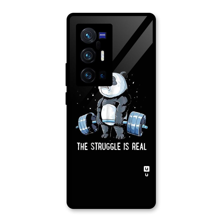 Struggle is Real Panda Glass Back Case for Vivo X70 Pro Plus