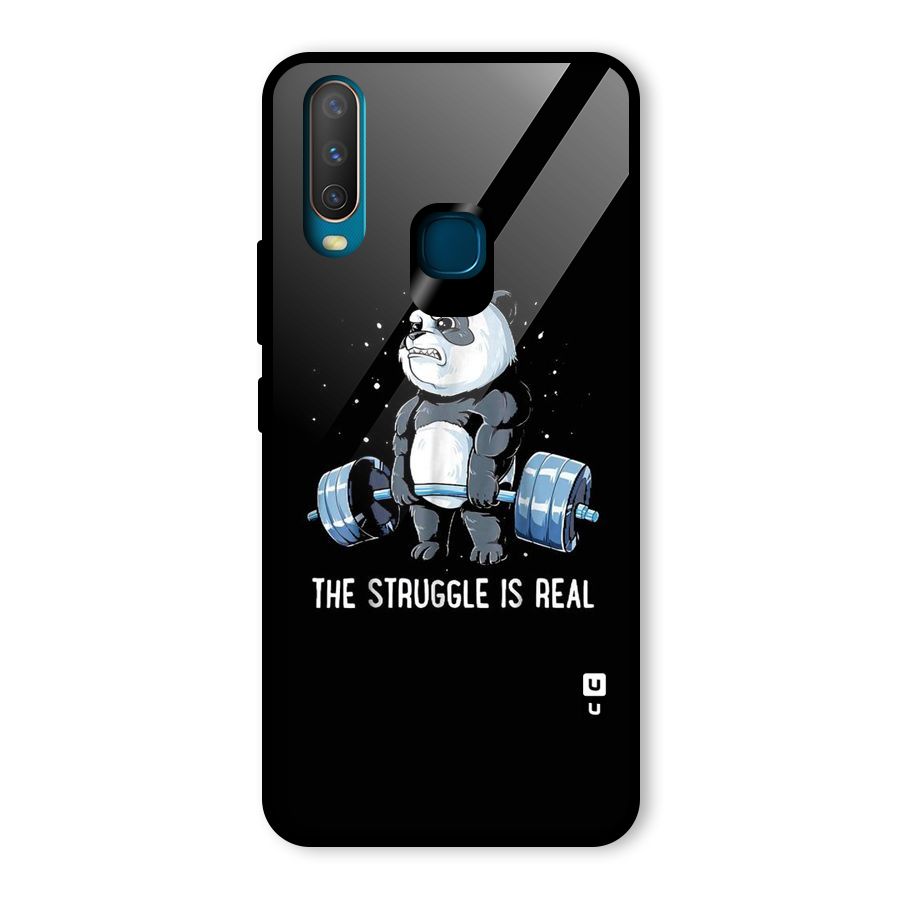Struggle is Real Panda Glass Back Case for Vivo Y15