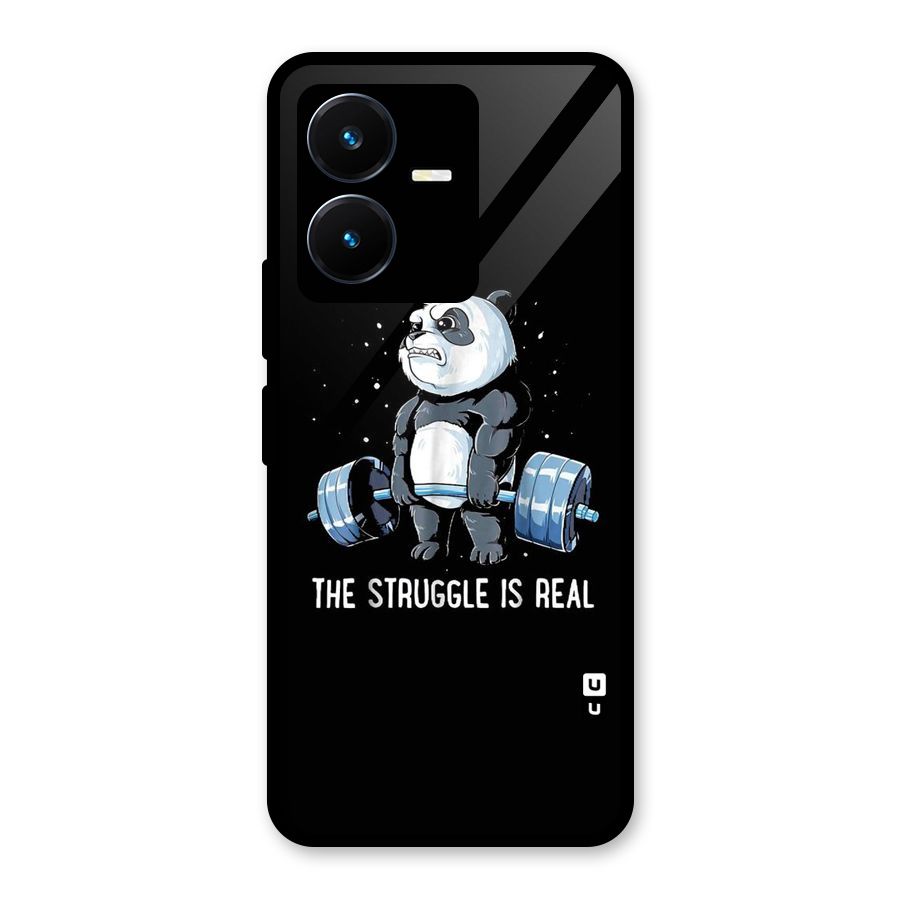Struggle is Real Panda Glass Back Case for Vivo Y22