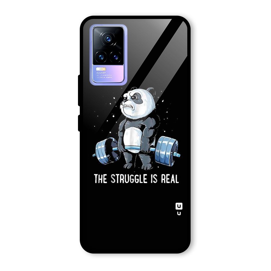 Struggle is Real Panda Glass Back Case for Vivo Y73