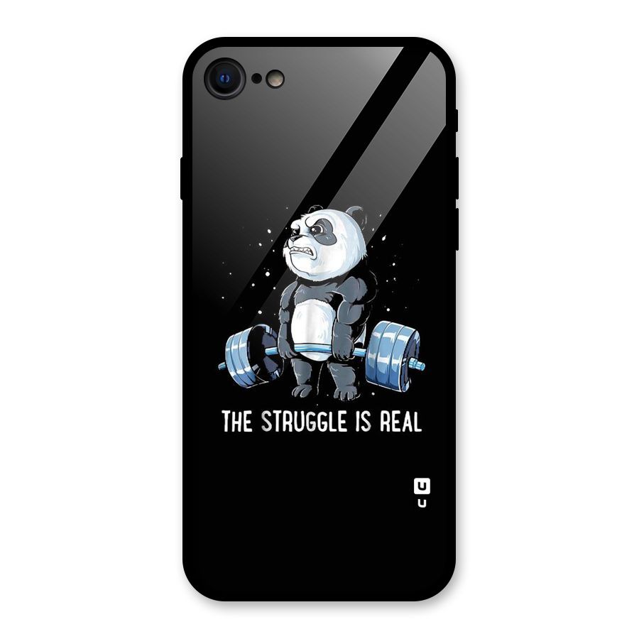 Struggle is Real Panda Glass Back Case for iPhone SE 2022