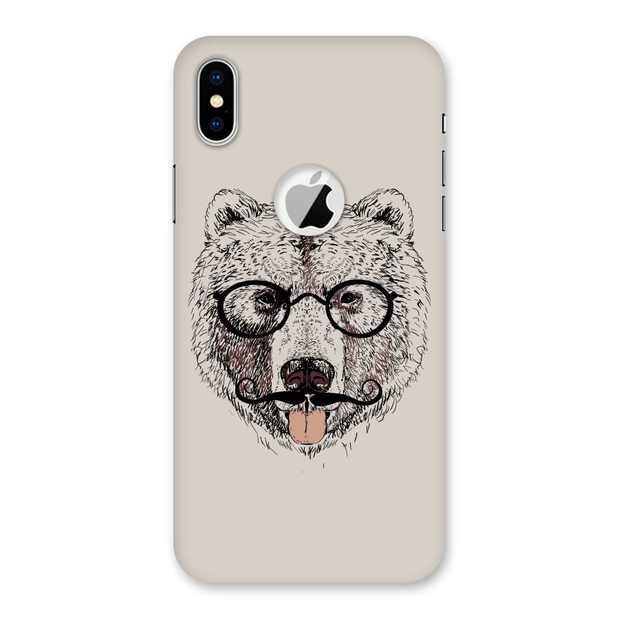 Studious Bear Back Case for iPhone X Logo Cut