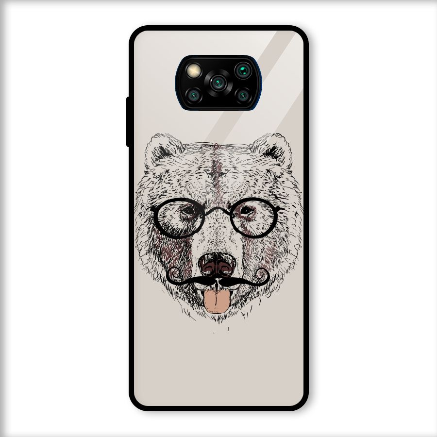Studious Bear Glass Back Case for Poco X3