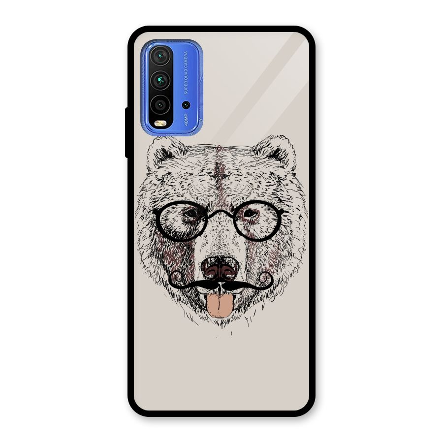 Studious Bear Glass Back Case for Redmi 9 Power