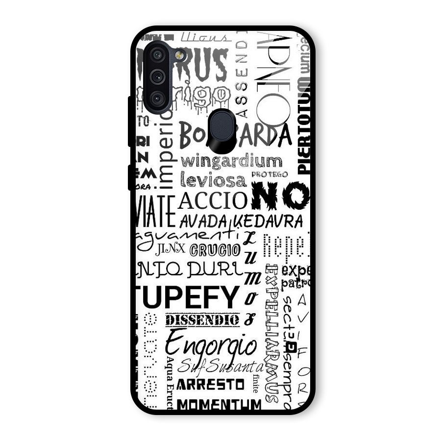 Stupefy Glass Back Case for Galaxy M11