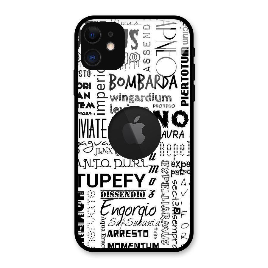 Stupefy Glass Back Case for iPhone 11 Logo Cut