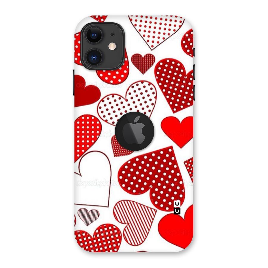 Style Hearts Back Case for iPhone 11 Logo Cut