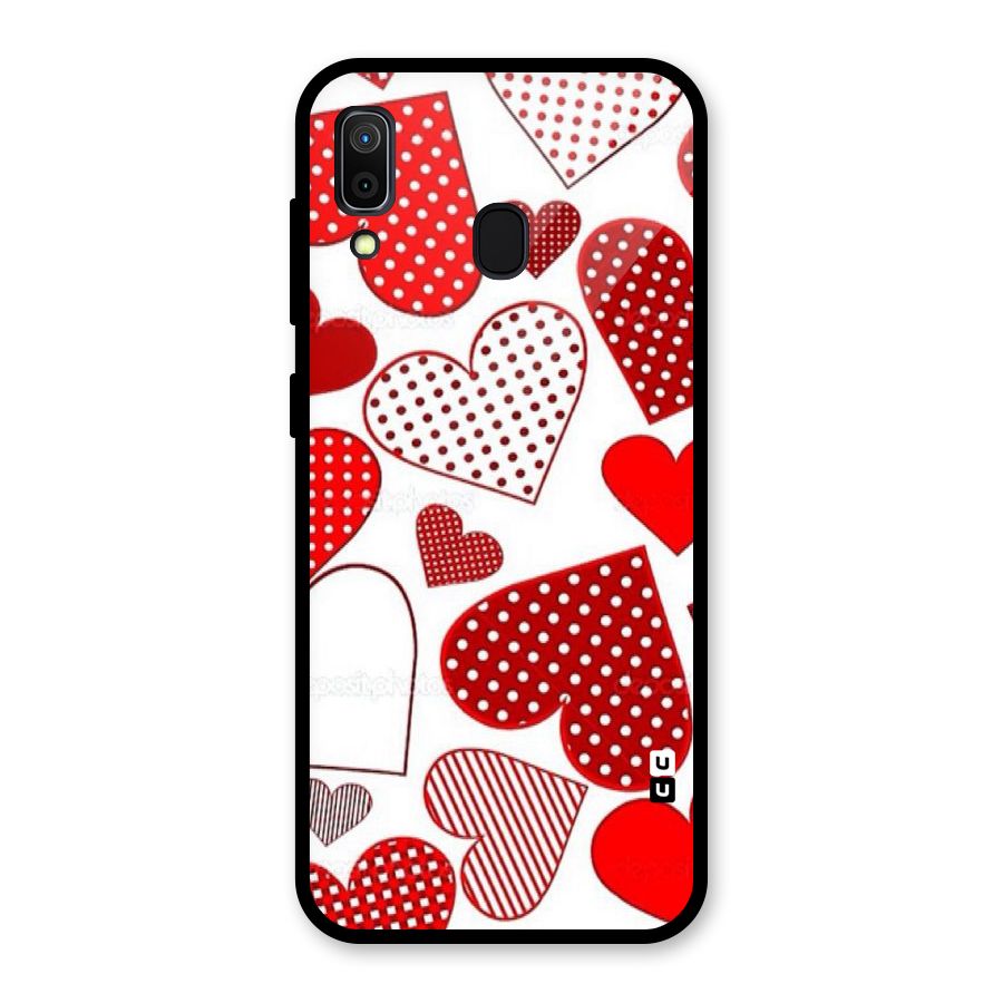 Style Hearts Glass Back Case for Galaxy A30