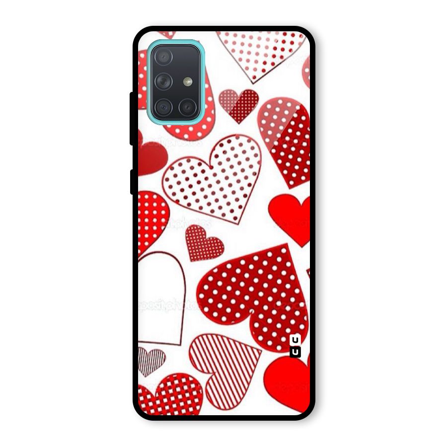 Style Hearts Glass Back Case for Galaxy A71