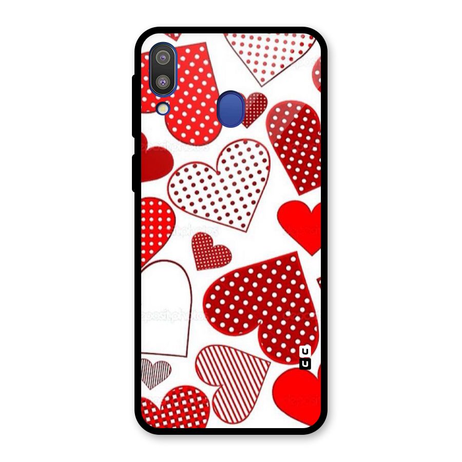 Style Hearts Glass Back Case for Galaxy M20
