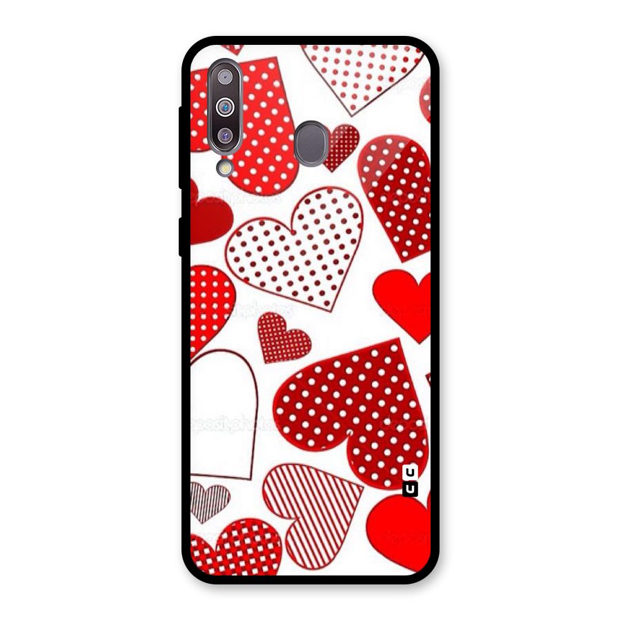 Style Hearts Glass Back Case for Galaxy M30