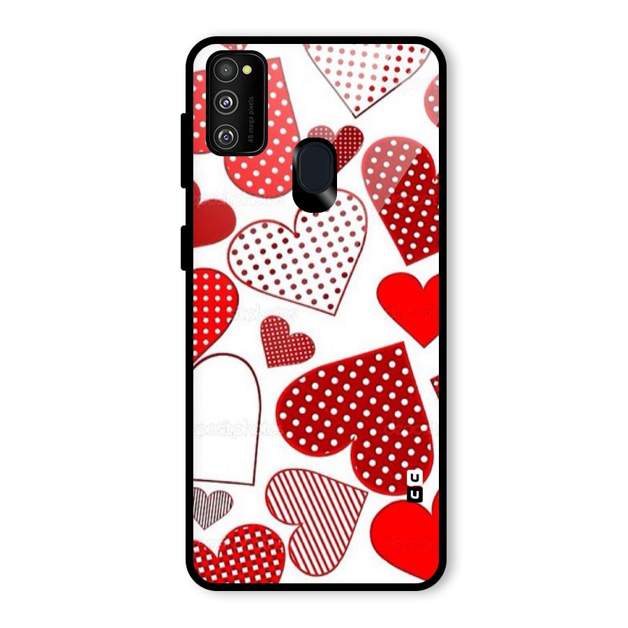 Style Hearts Glass Back Case for Galaxy M30s