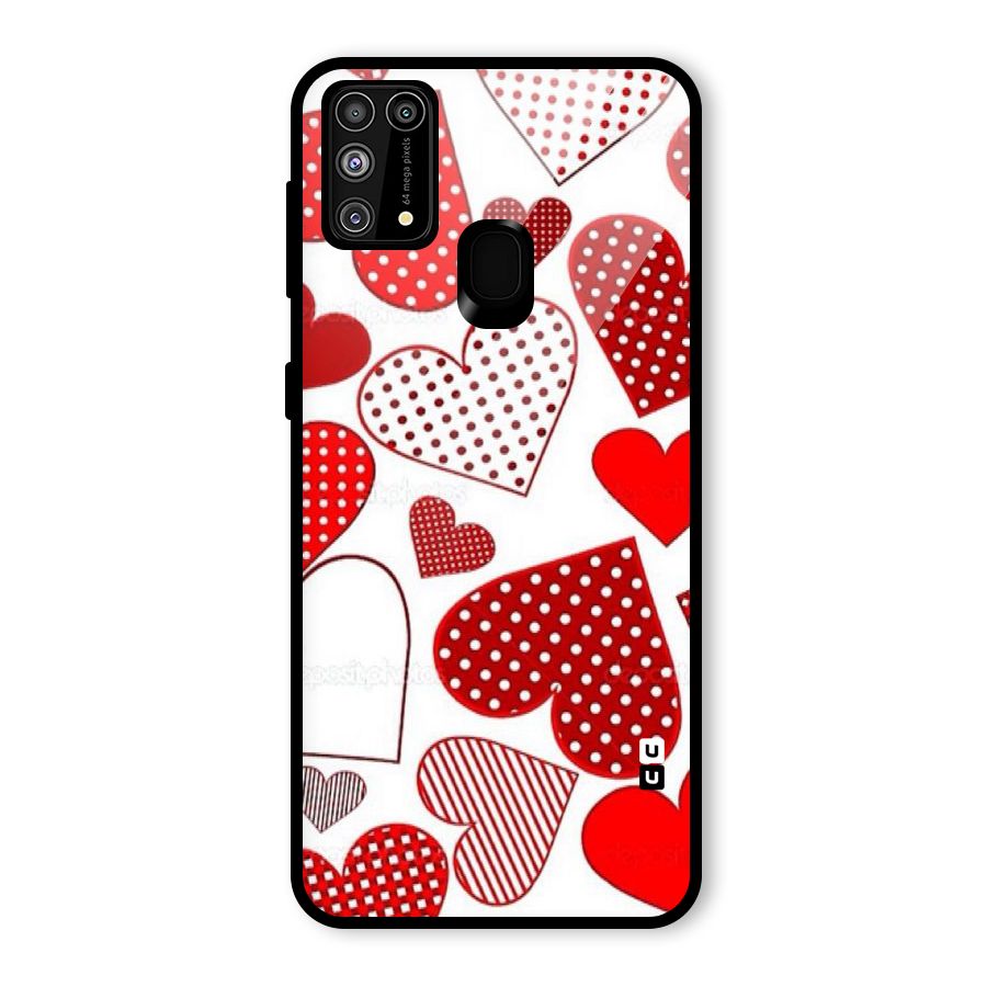 Style Hearts Glass Back Case for Galaxy M31