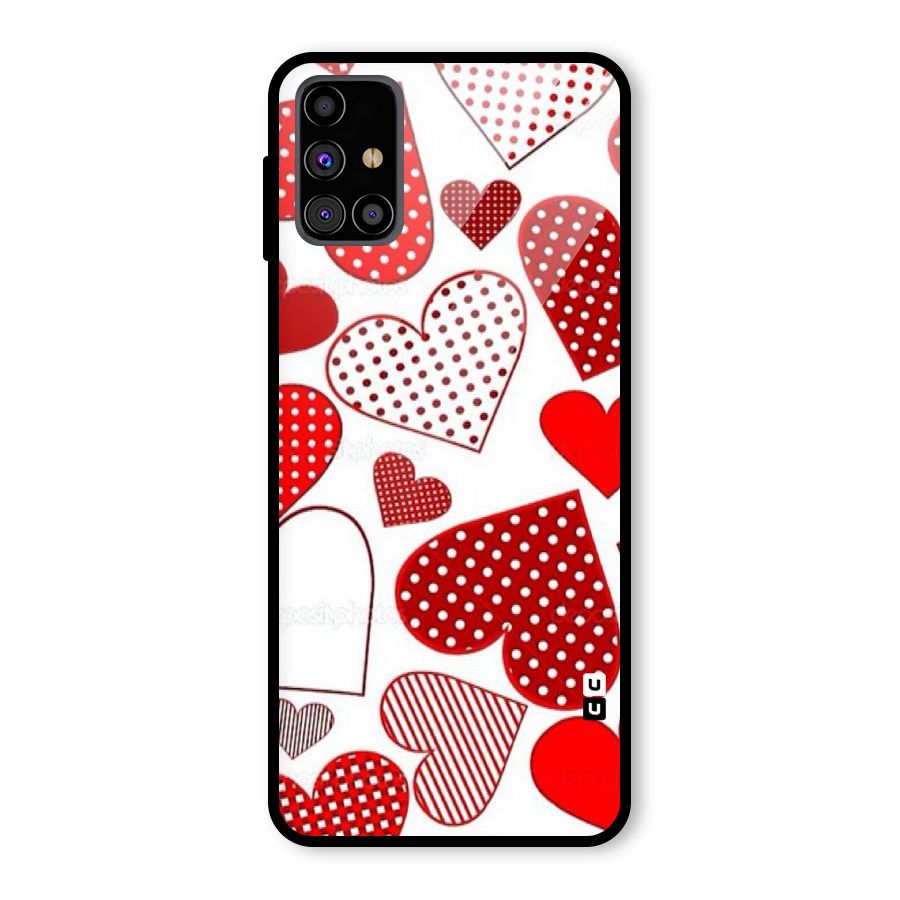 Style Hearts Glass Back Case for Galaxy M31s