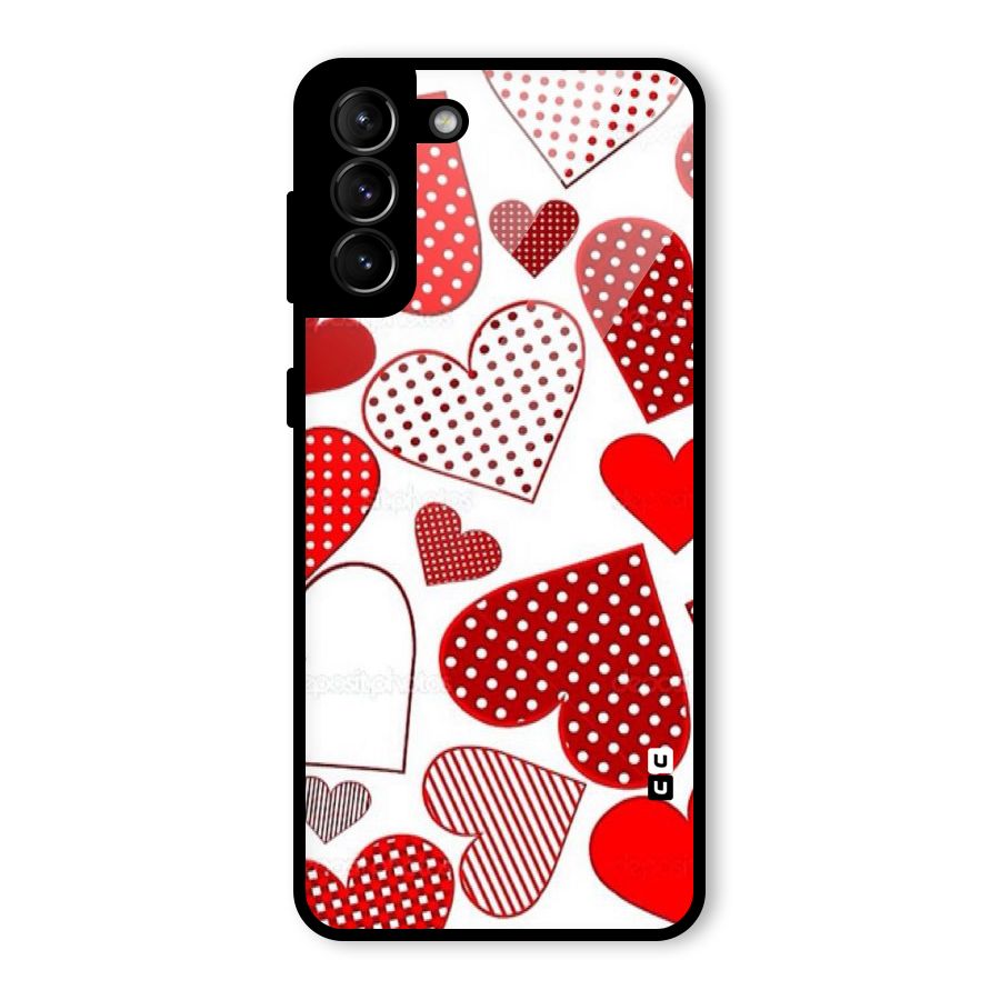 Style Hearts Glass Back Case for Galaxy S21 Plus
