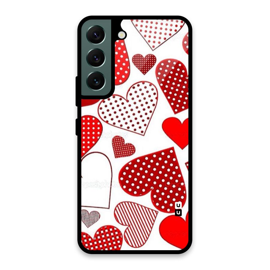 Style Hearts Glass Back Case for Galaxy S22 5G