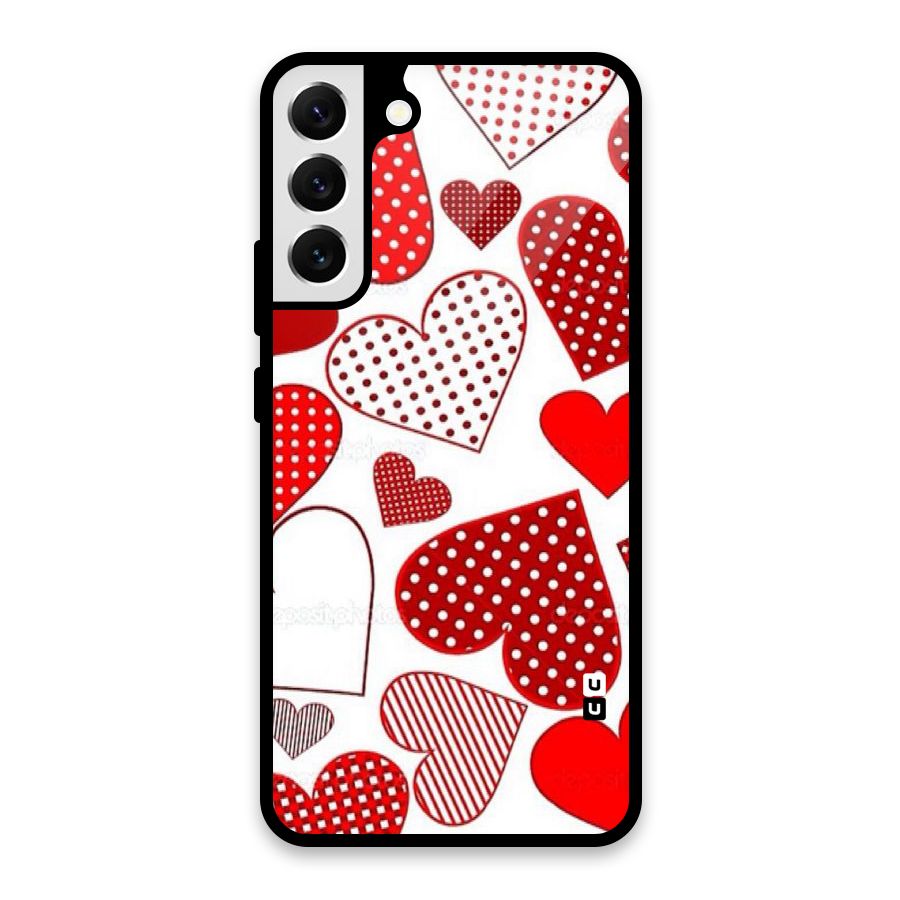 Style Hearts Glass Back Case for Galaxy S22 Plus 5G