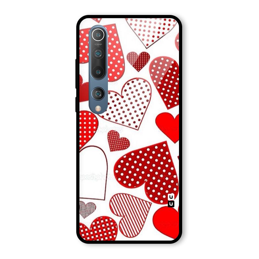 Style Hearts Glass Back Case for Mi 10