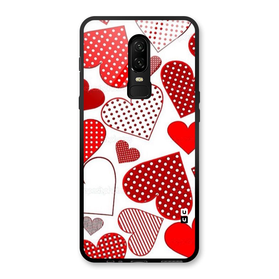 Style Hearts Glass Back Case for OnePlus 6