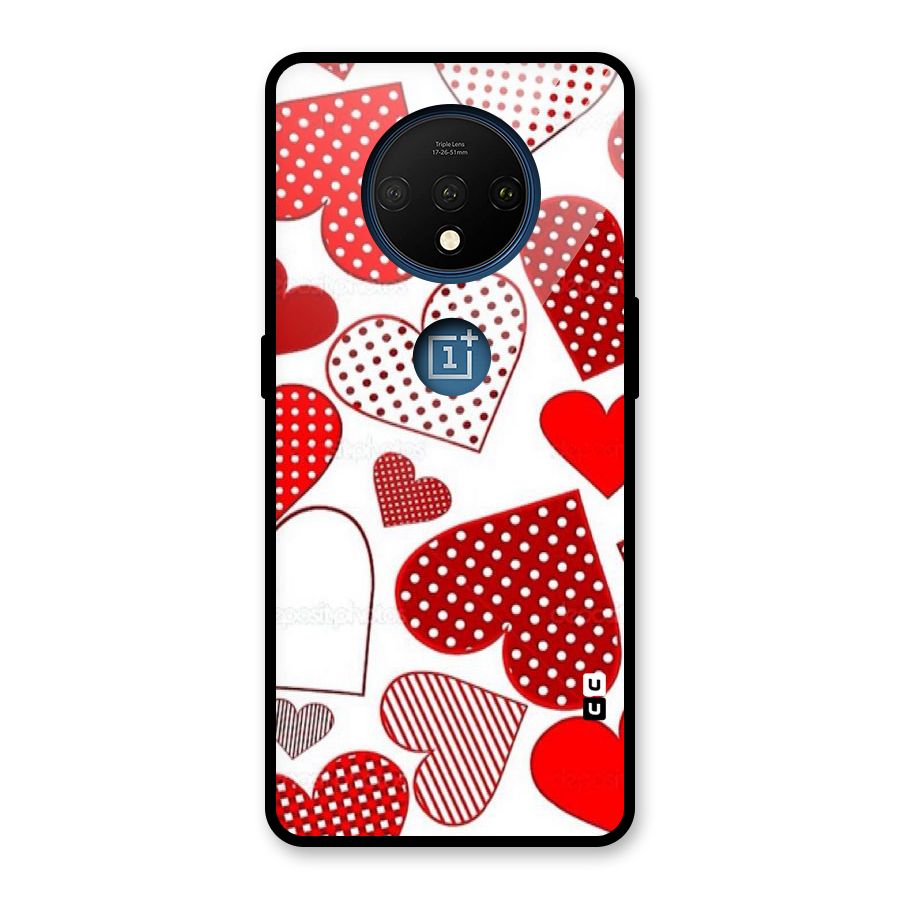 Style Hearts Glass Back Case for OnePlus 7T