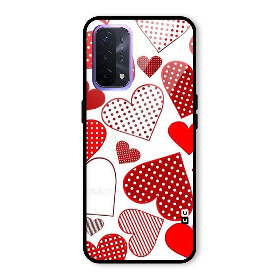 Style Hearts Glass Back Case for Oppo A74 5G