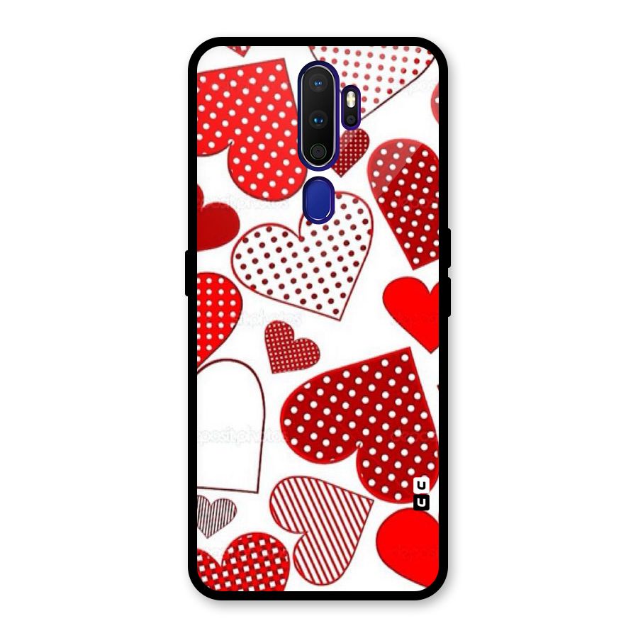 Style Hearts Glass Back Case for Oppo A9 (2020)