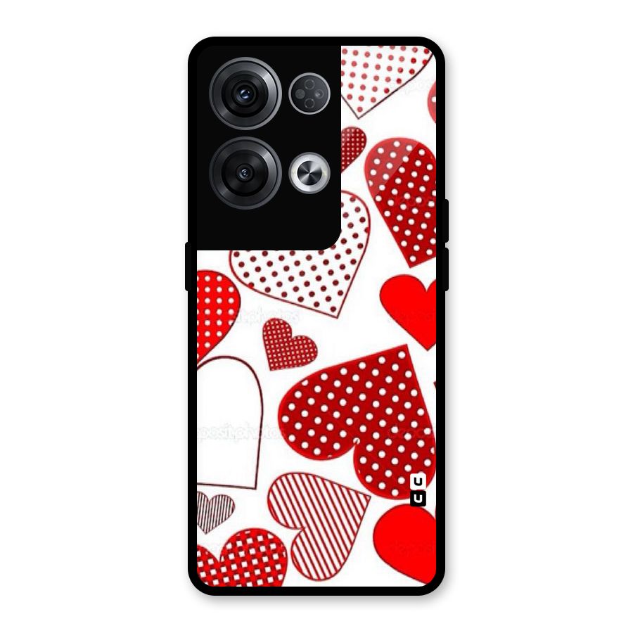 Style Hearts Glass Back Case for Oppo Reno8 Pro 5G