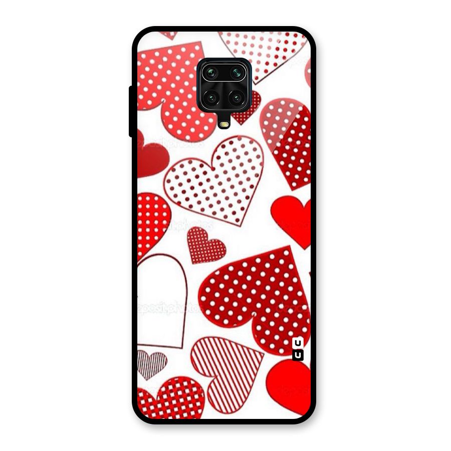 Style Hearts Glass Back Case for Poco M2 Pro
