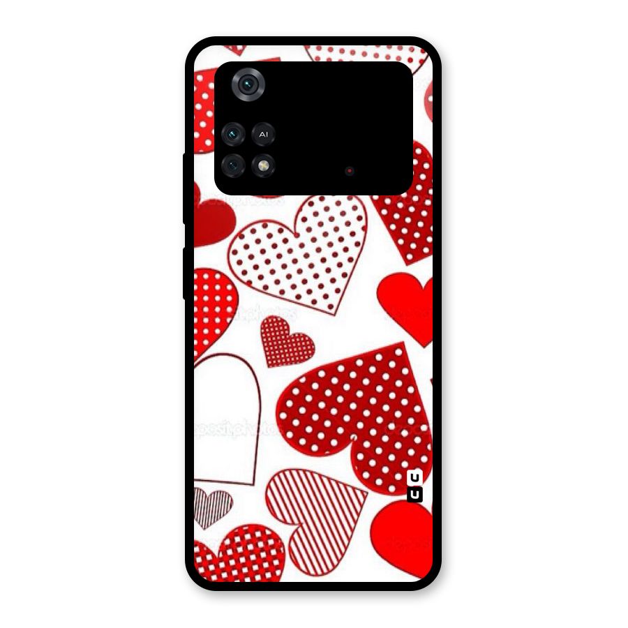 Style Hearts Glass Back Case for Poco M4 Pro 4G